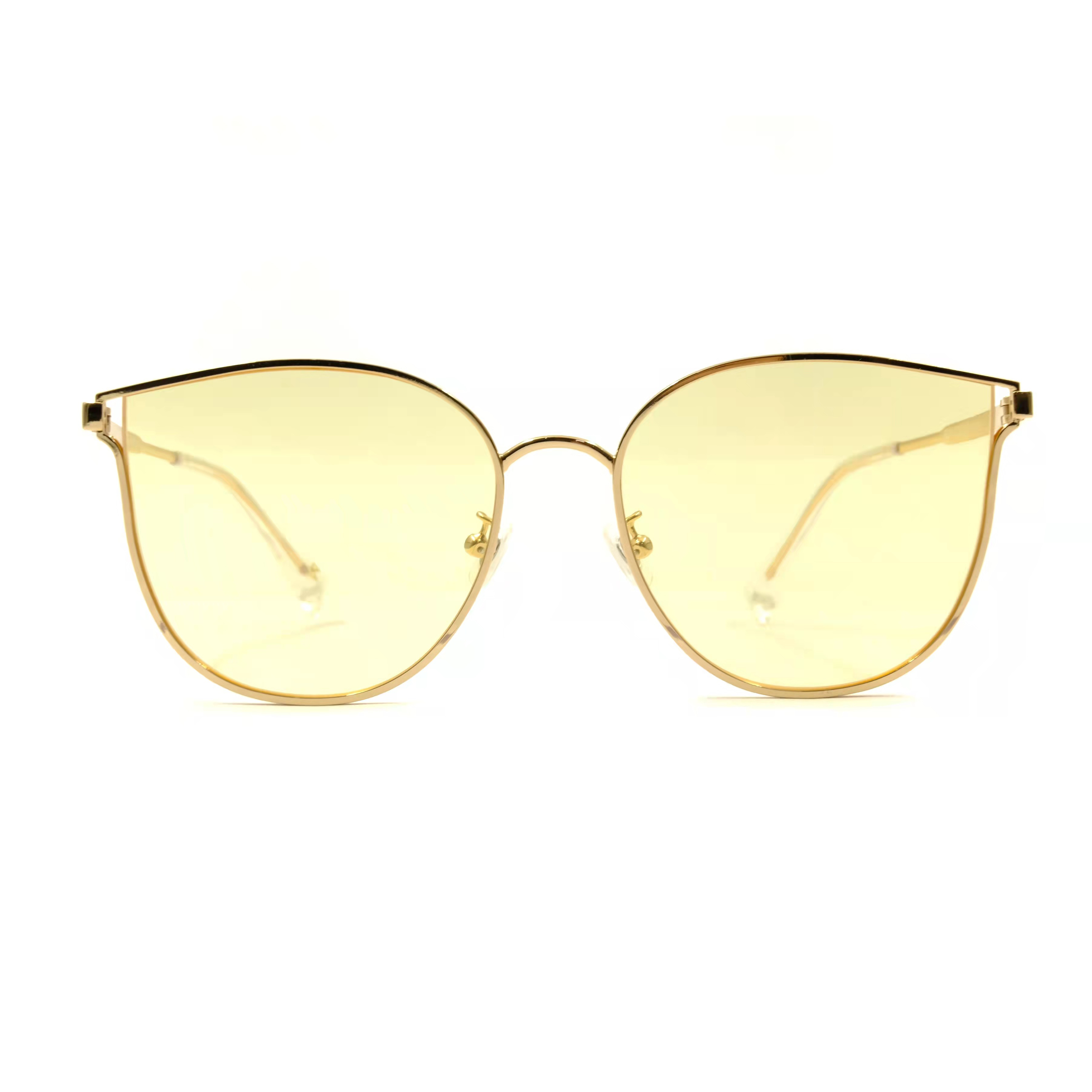 Lentes amarillas Gafas de sol Mujer Gafas de sol personalizadas personalizadas Oem