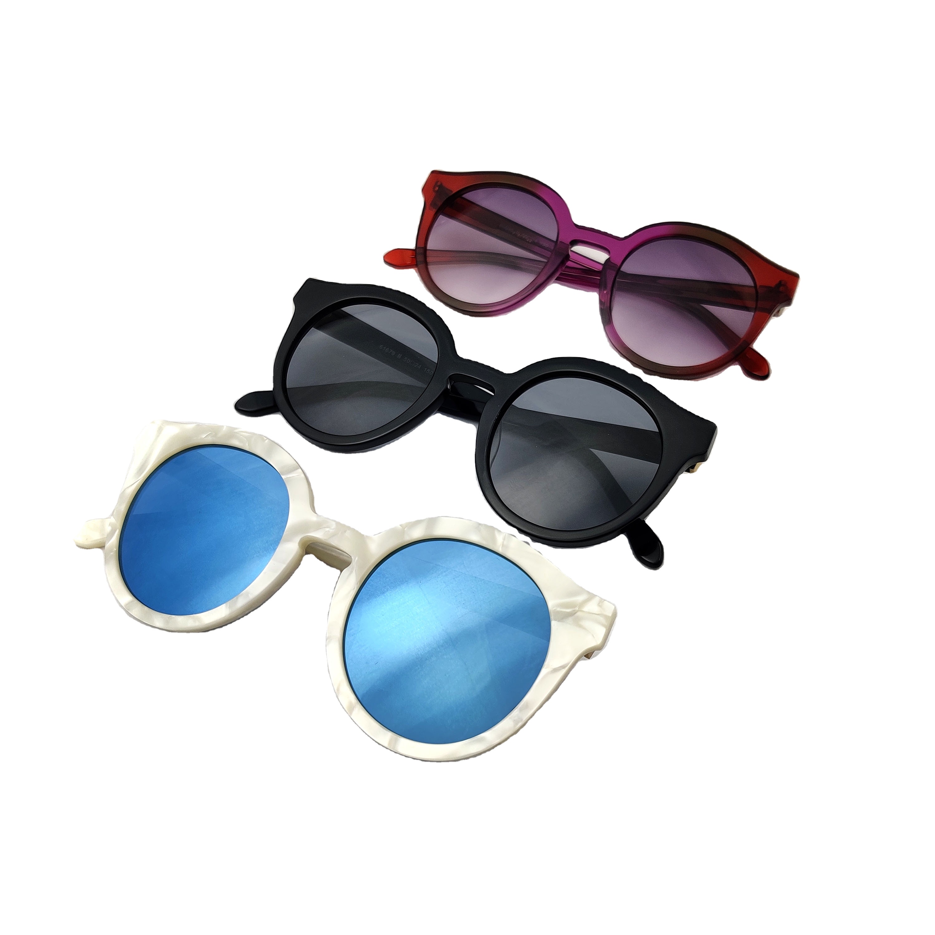 Las sombras de las gafas de sol de las mujeres de encargo del marco redondo del acetato modifican la fabricación de las lentes para requisitos particulares