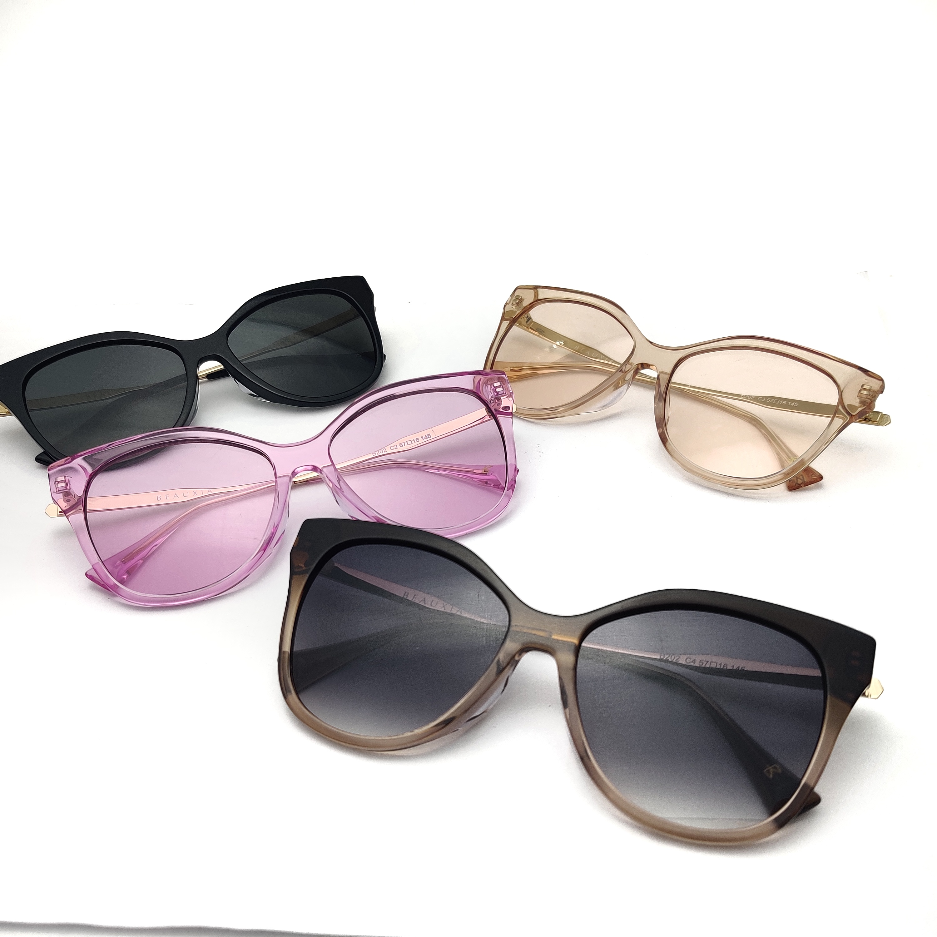 Personalice la fabricación de anteojos con montura de acetato de borde redondo, gafas de sol personalizadas para mujer