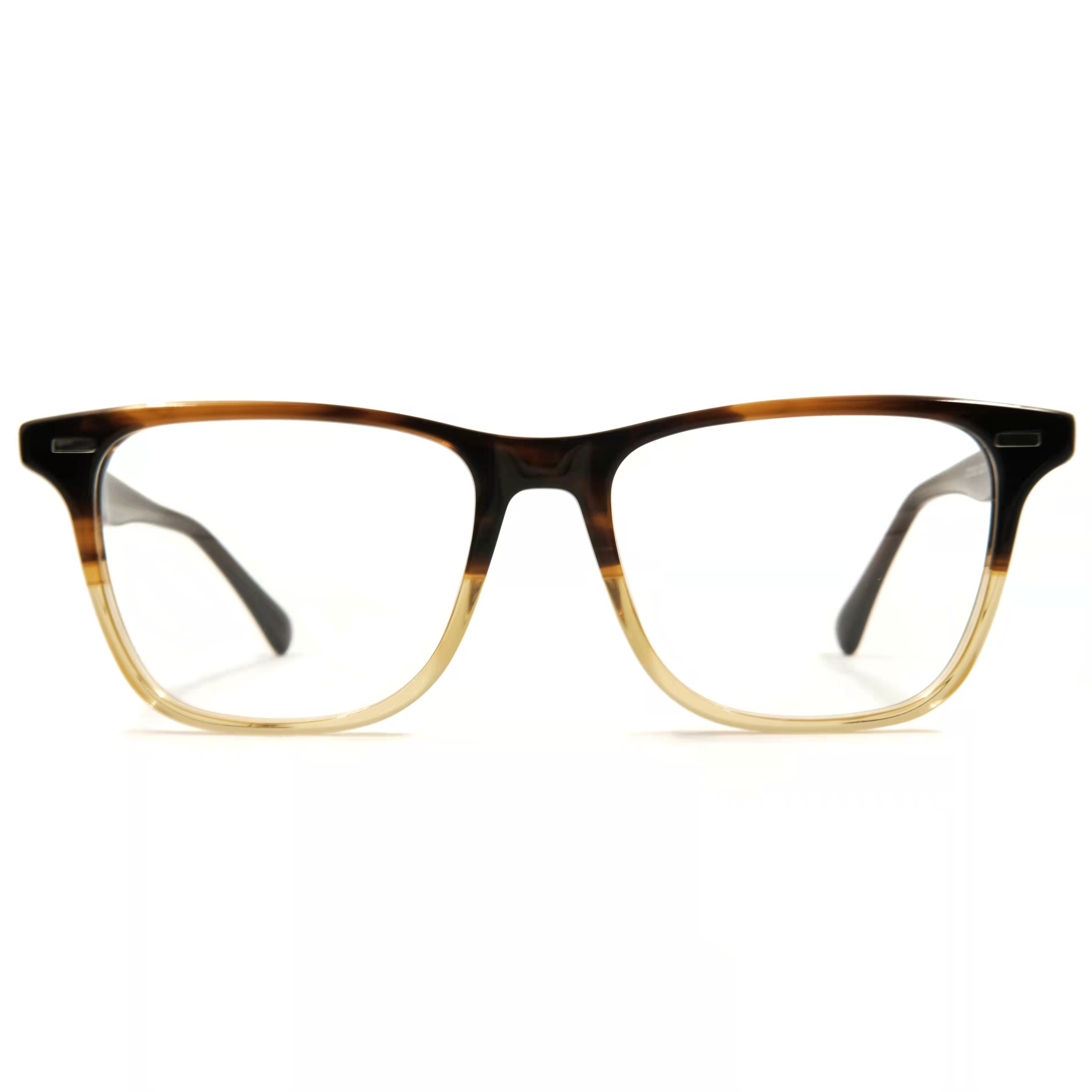 Monturas de gafas de ojo de gato de acetato negro amarillo Fabricante de gafas ópticas Monturas de ojos personalizadas