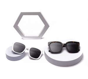 2022 nuevas gafas de sol polarizadas retro para mujer, gafas de sol con lentes de cristal redondas de doble puente, optifix absorbible